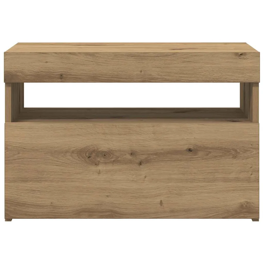 Meuble TV avec lumières LED chêne artisanal bois d'ingénierie - 6