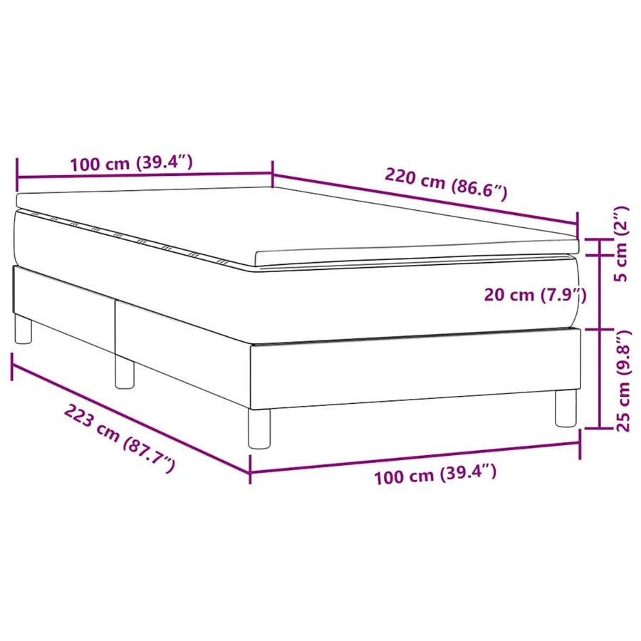 Sommier à lattes de lit et matelas vert foncé 100x220cm velours - 11