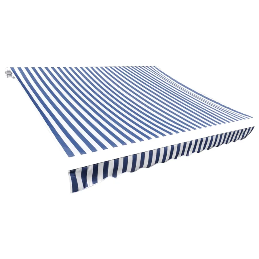 Tissu de remplacement pour auvent bleu et blanc 4,5x3 m polyester