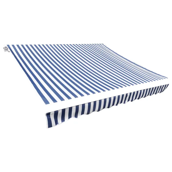 Tissu de remplacement pour auvent bleu et blanc 4,5x3 m polyester