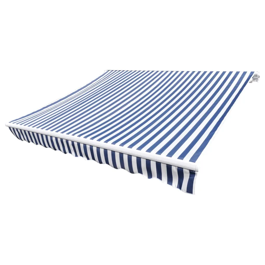 Tissu de remplacement pour auvent bleu et blanc 4,5x3 m polyester - 2