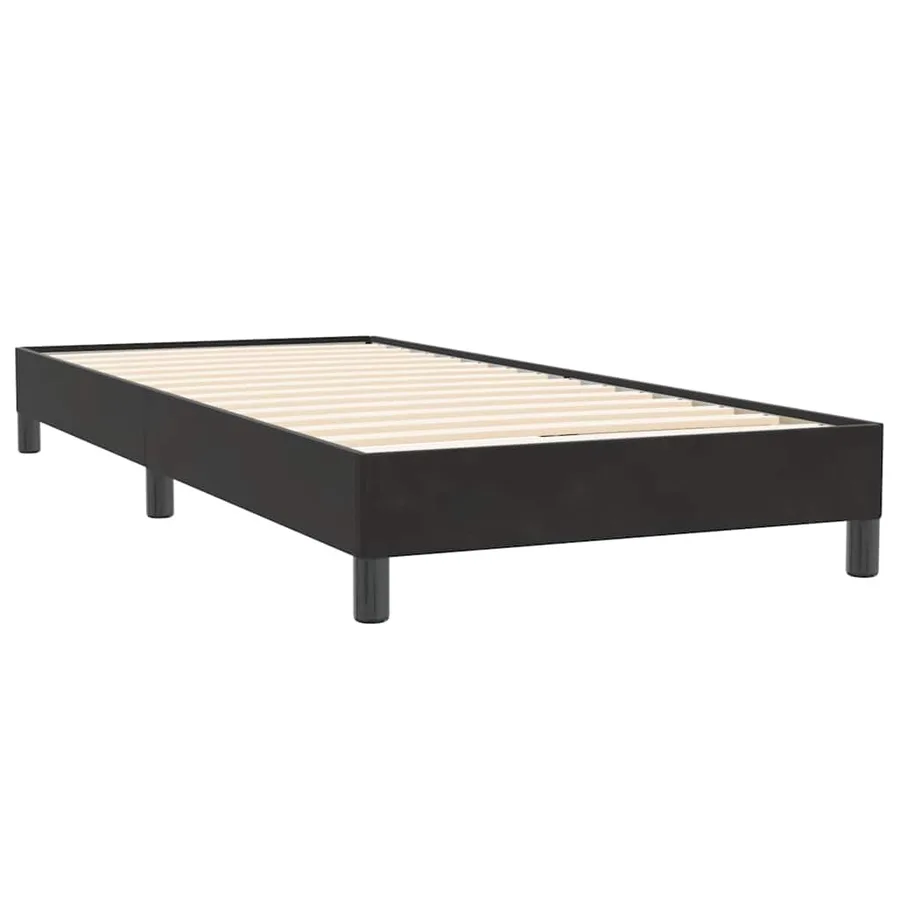 Sommier à lattes de lit avec matelas noir 100x220 cm velours - 5