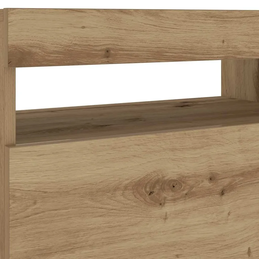 Table de chevet avec lumières LED chêne artisanal 60x35x40 cm - 11