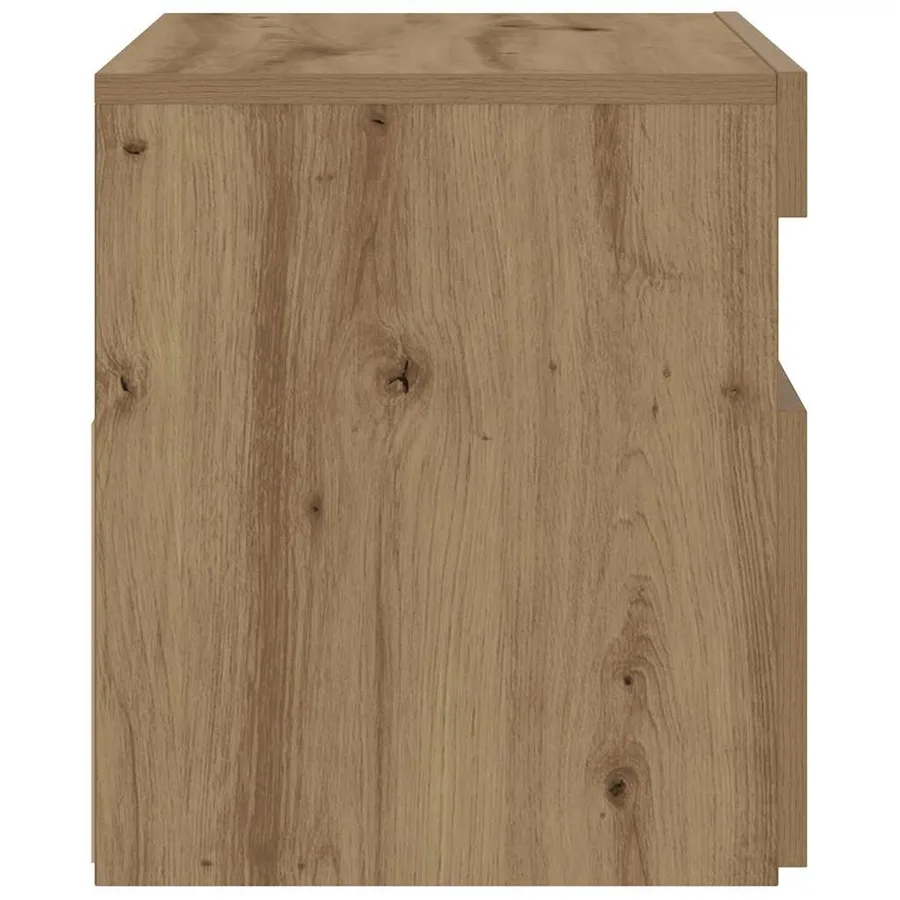 Table de chevet avec lumières LED chêne artisanal 60x35x40 cm - 8