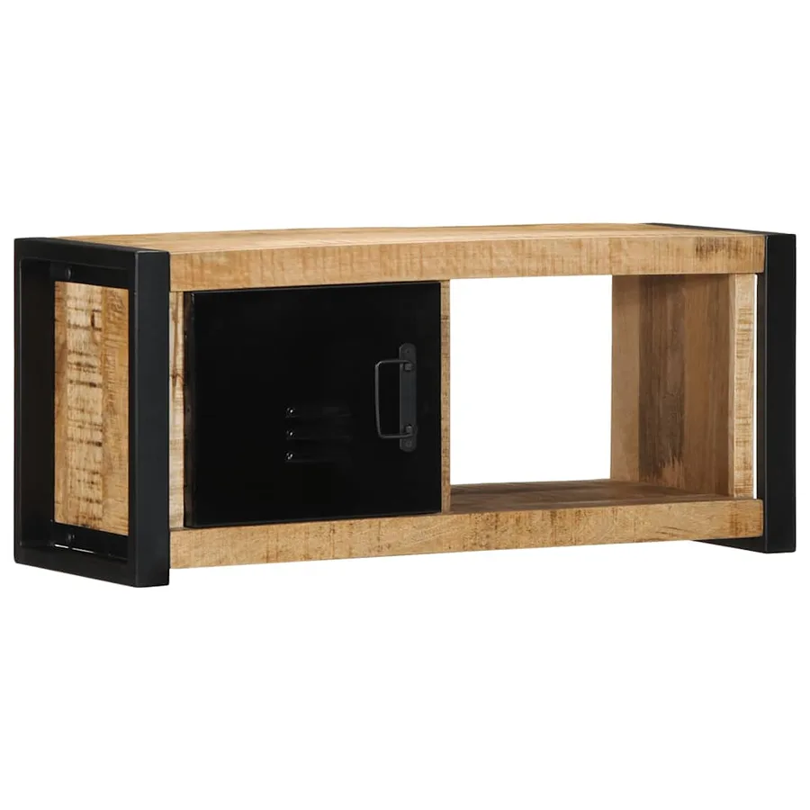 Meuble TV 80x30x35 cm bois massif de manguier brut - 11