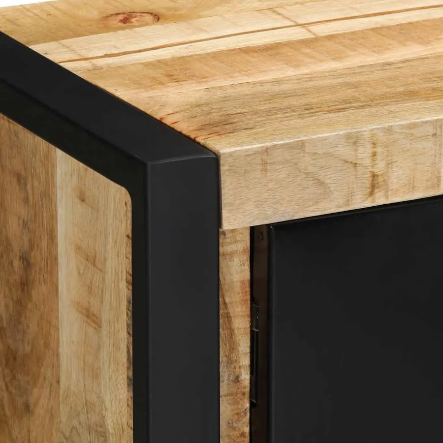 Meuble TV 80x30x35 cm bois massif de manguier brut - 6
