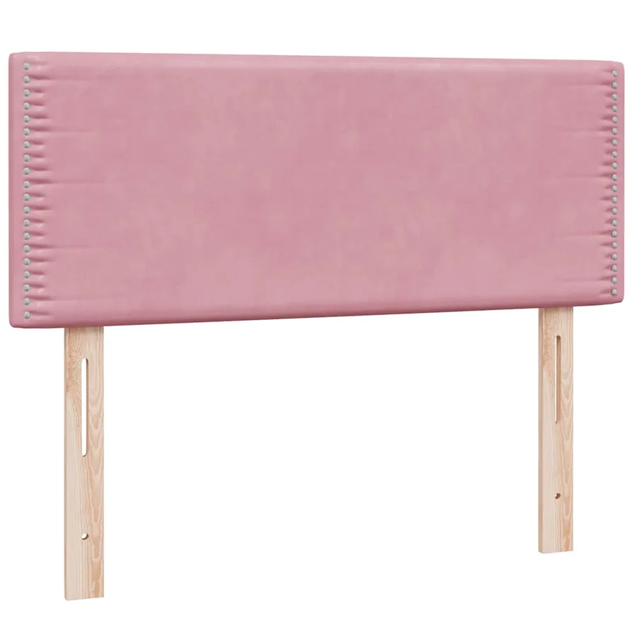 Sommier à lattes de lit avec matelas rose 100x220 cm velours - 7