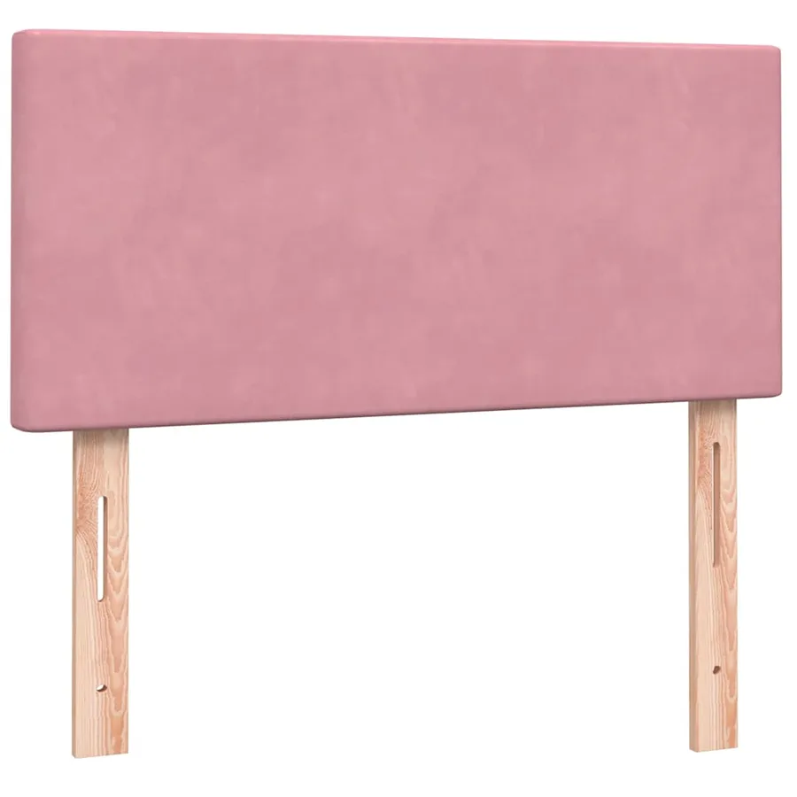 Sommier à lattes de lit avec matelas rose 100x220 cm velours - 7