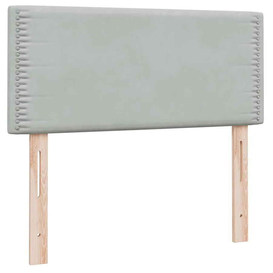 Sommier à lattes de lit et matelas gris clair 100x220cm velours - 6