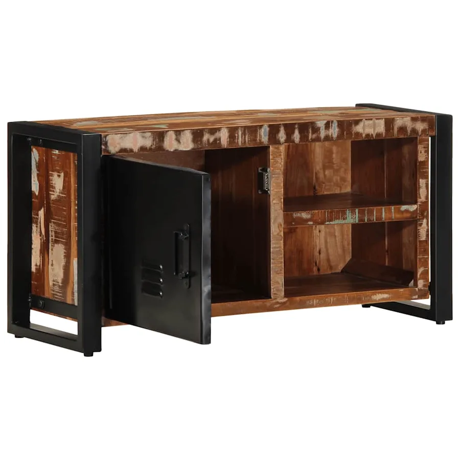 Meuble TV 80x30x40 cm bois de récupération massif - 2
