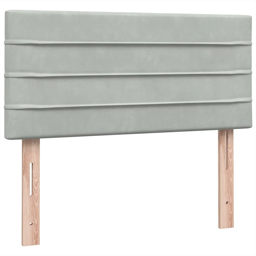 Sommier à lattes de lit et matelas gris clair 100x220cm velours - 7
