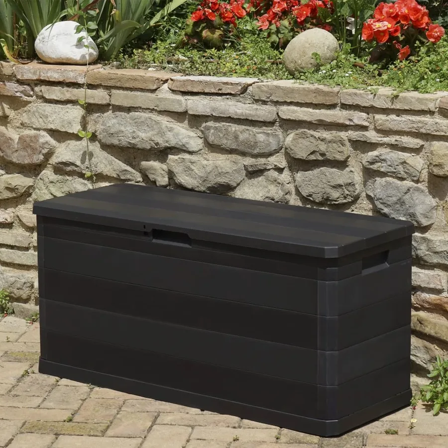 Boîte de rangement de jardin noir 117x45x56 cm - 5