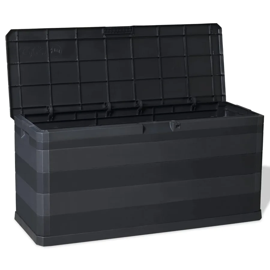 Boîte de rangement de jardin noir 117x45x56 cm - 7