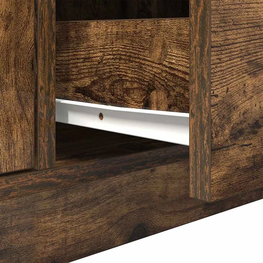 Meuble TV avec lumières LED chêne fumé 100x41x50 cm - 12