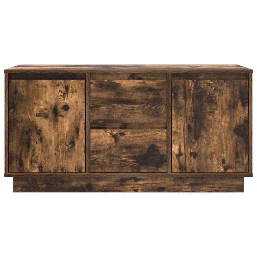 Meuble TV avec lumières LED chêne fumé 100x41x50 cm - 7