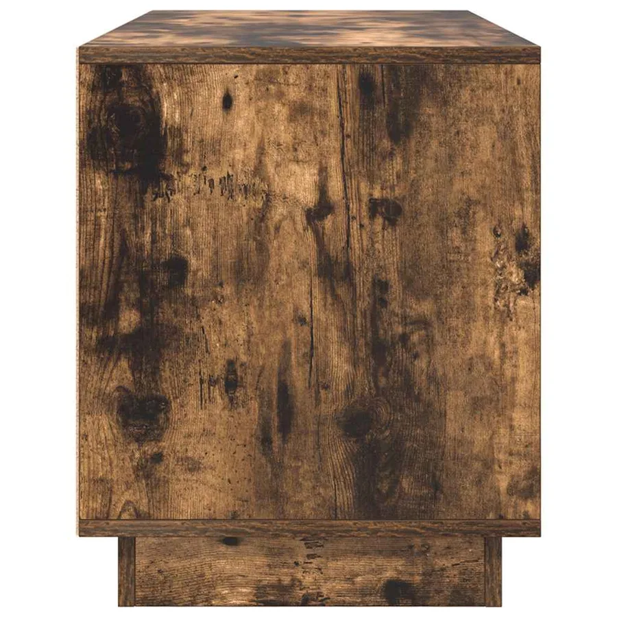 Meuble TV avec lumières LED chêne fumé 100x41x50 cm - 8