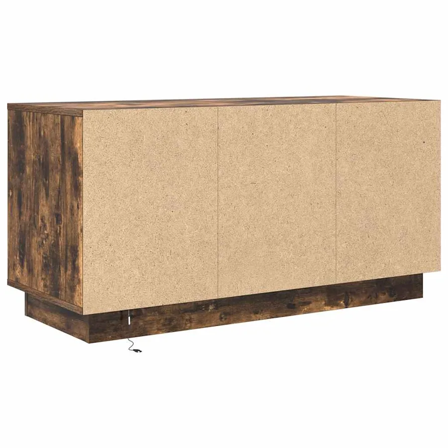 Meuble TV avec lumières LED chêne fumé 100x41x50 cm - 9