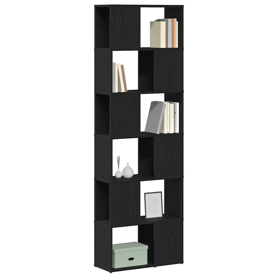Bibliothèque/Séparateur de pièce chêne noir 60x24x186 cm - 4