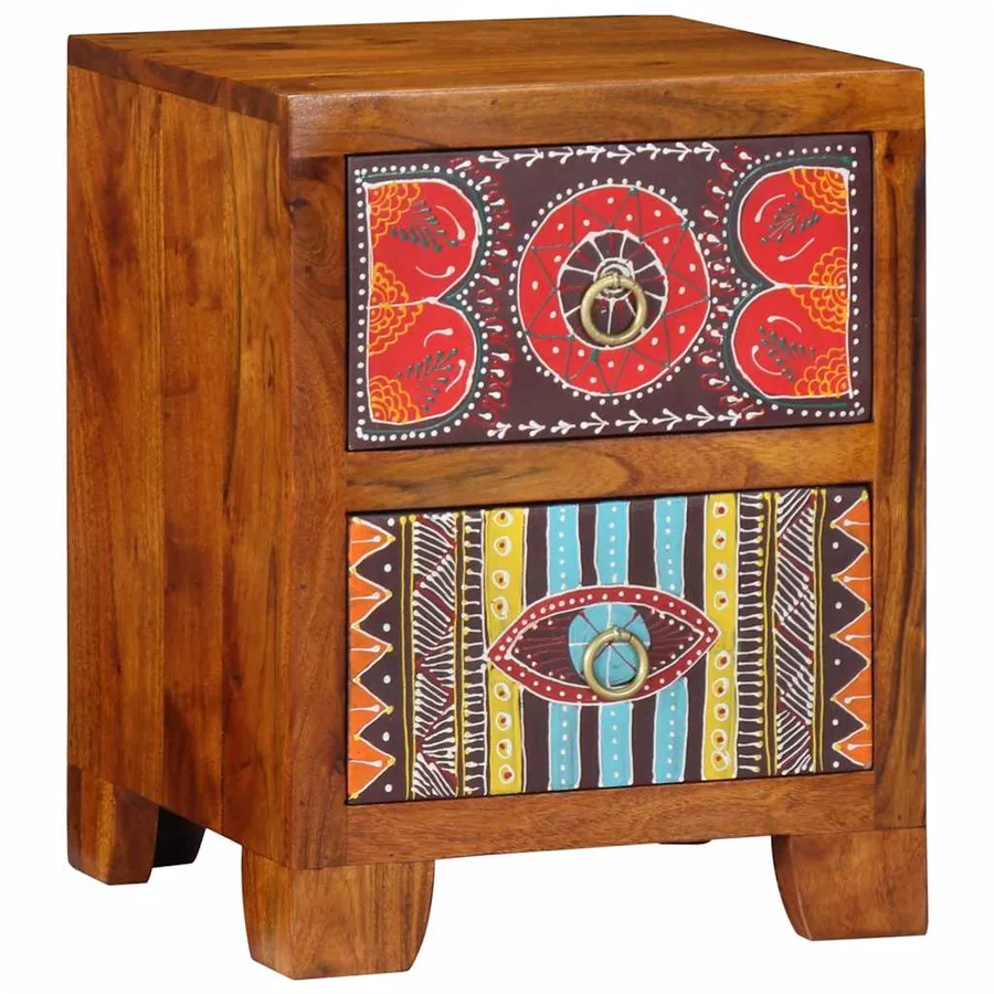 Table de chevet 2 pcs 35x35x45 cm bois d'acacia massif - 12