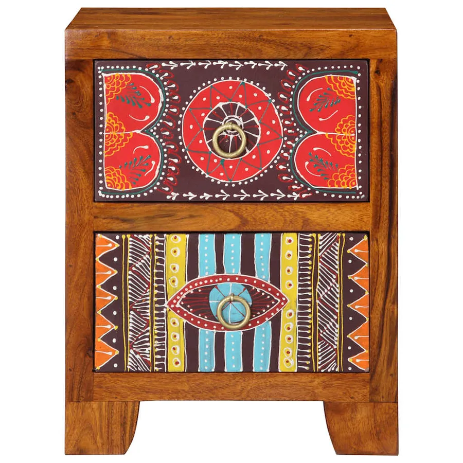 Table de chevet 2 pcs 35x35x45 cm bois d'acacia massif - 2
