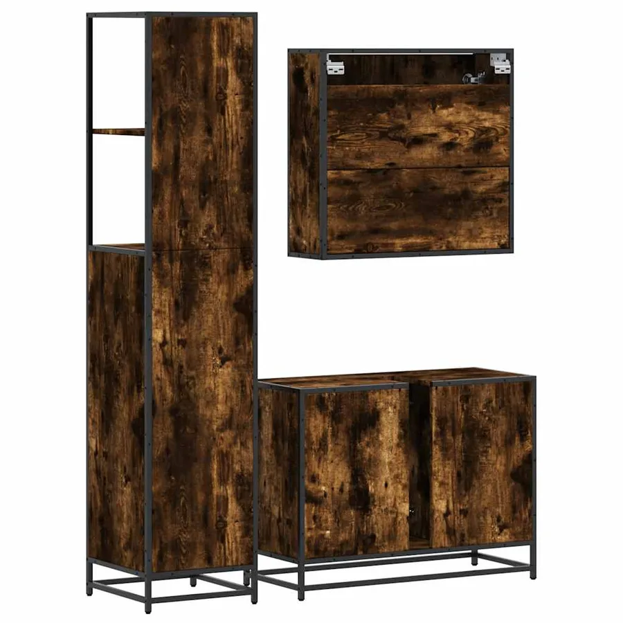 Ensemble de meubles de salle de bain 3 pcs Chêne fumé - 7