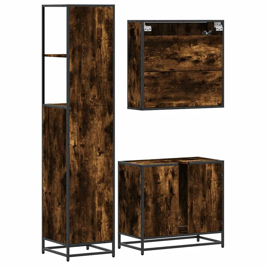 Ensemble de meubles de salle de bain 3 pcs Chêne fumé - 7
