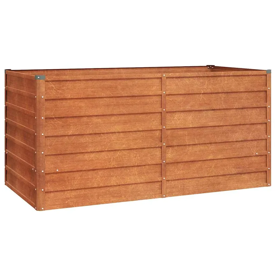 Lit surélevé de jardin rouillé 160x80x77 cm acier corten - 2
