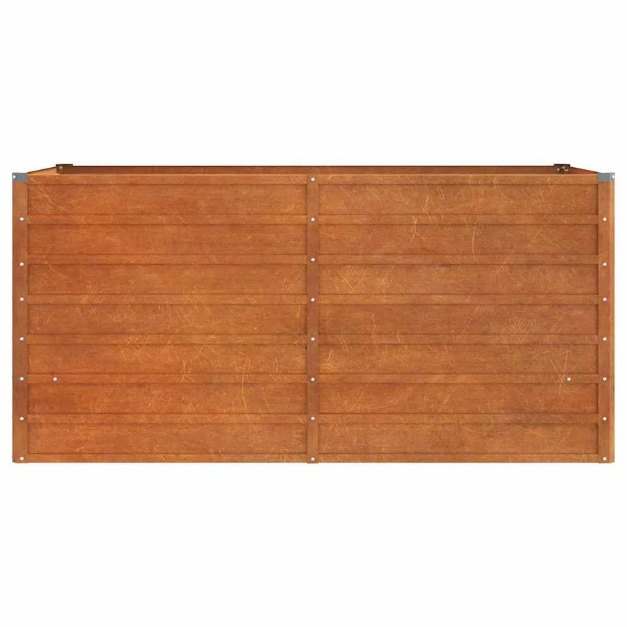 Lit surélevé de jardin rouillé 160x80x77 cm acier corten - 4