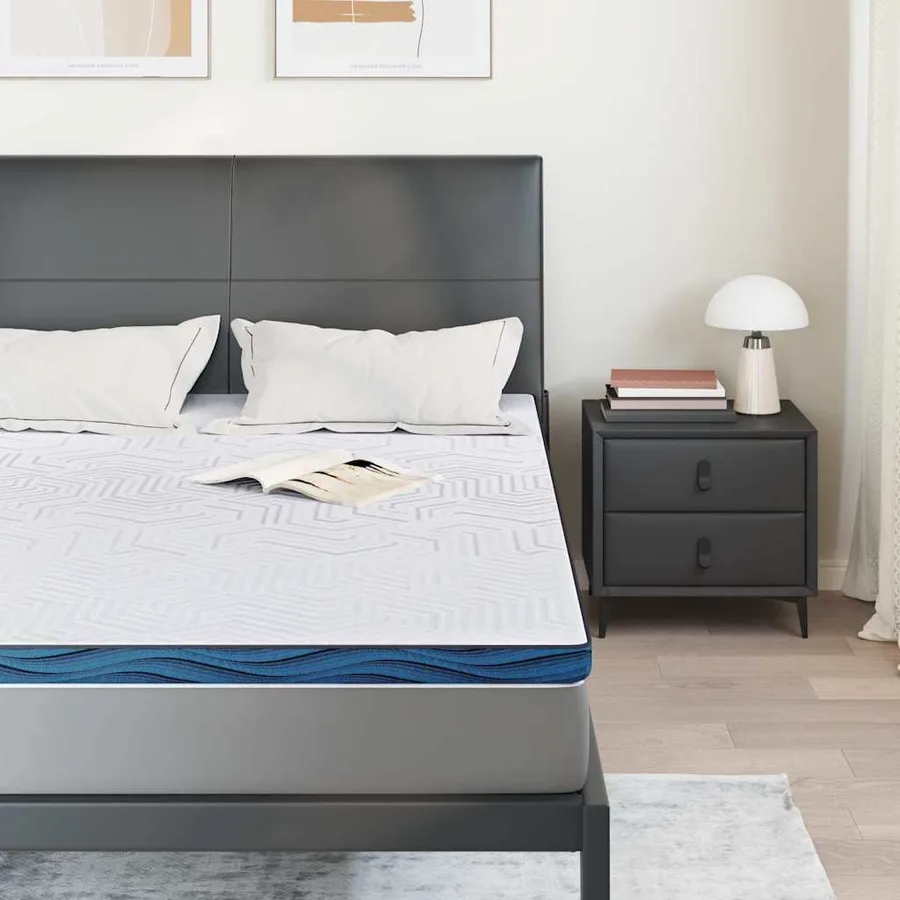 Surmatelas Blanc 160 x 200 cm Tissu jacquard - 3
