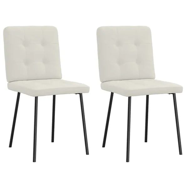 Chaises à manger lot de 2 Crème Velours