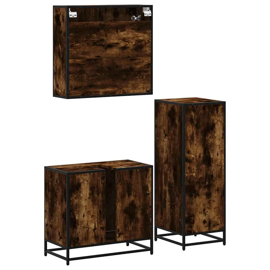 Ensemble de meubles de salle de bain 3 pcs Chêne fumé - 8