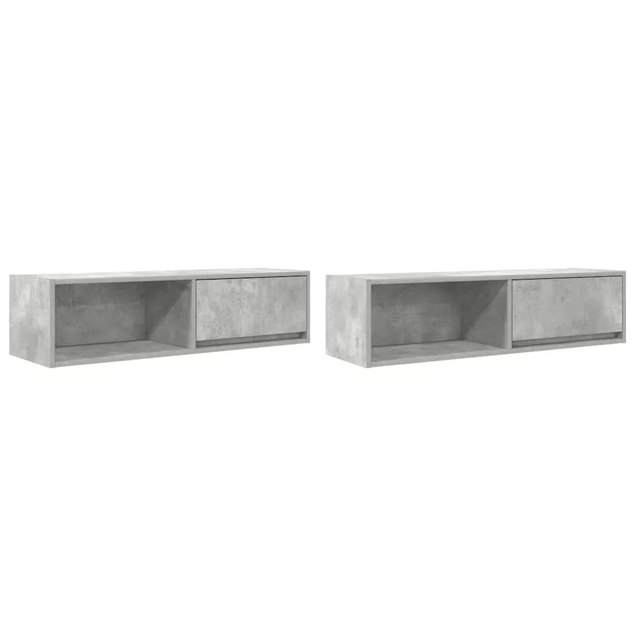 Meubles TV 2 pcs gris béton 100x31x25,5 cm bois d'ingénierie - 2