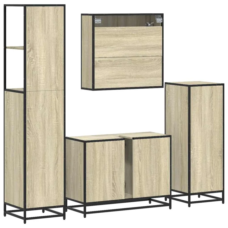 Ensemble de meubles de salle de bain 4 pcs chêne sonoma - 8