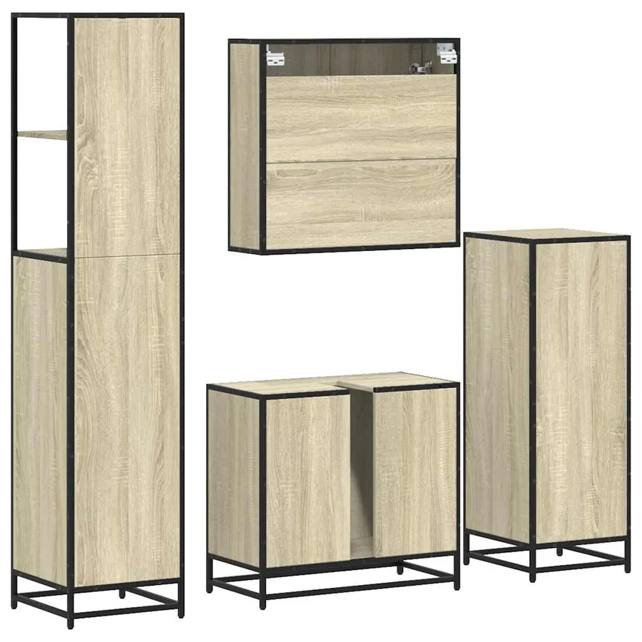 Ensemble de meubles de salle de bain 4 pcs chêne sonoma - 8