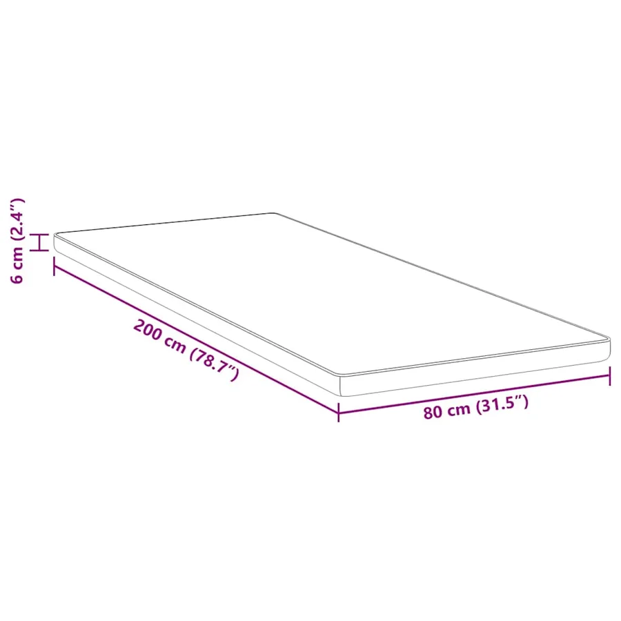 Surmatelas Blanc 80 x 200 cm Tissu jacquard - 11