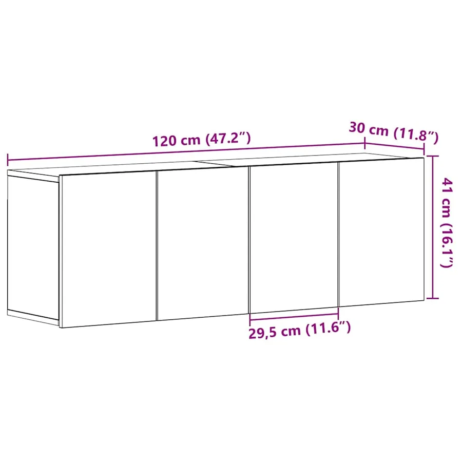 Meubles TV 2 pièces Chêne noir 120 x 30 x 41 cm Bois d'ingénierie - 11