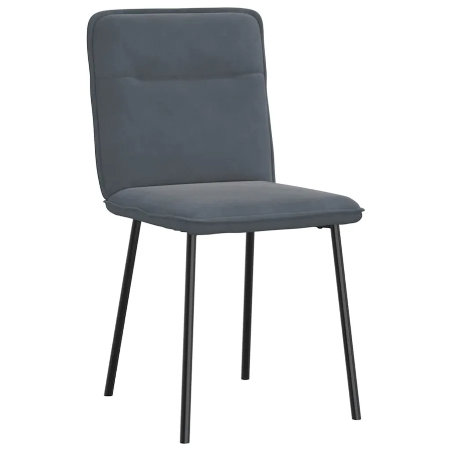 Chaises à manger lot de 2 Gris foncé Velours - 3