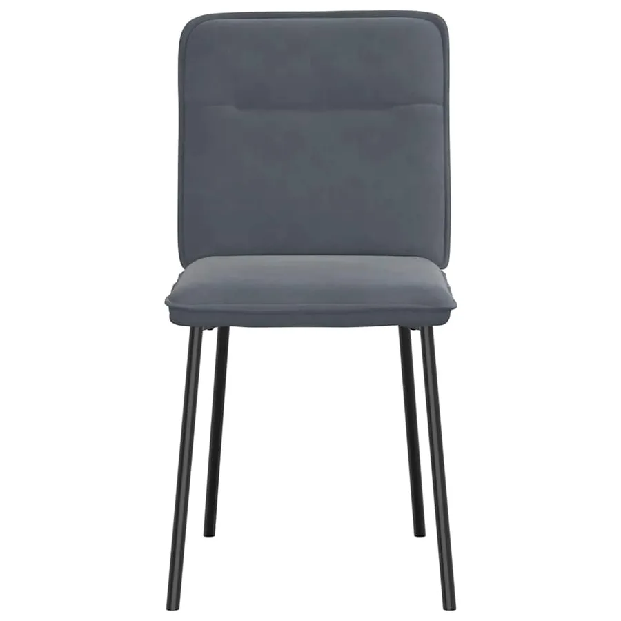 Chaises à manger lot de 2 Gris foncé Velours - 4