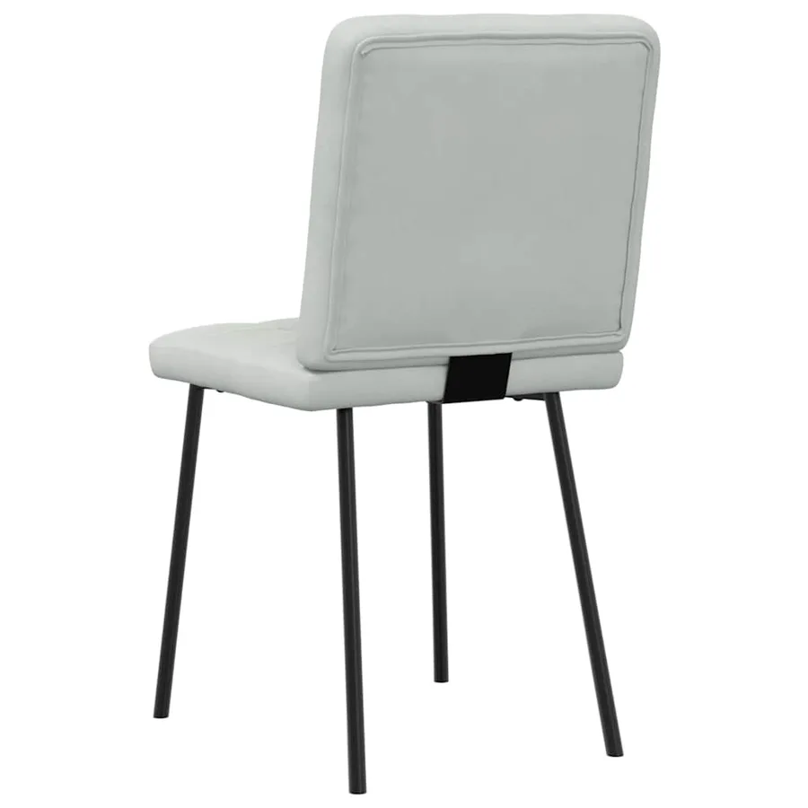 Chaises à manger lot de 4 Gris clair Velours - 6