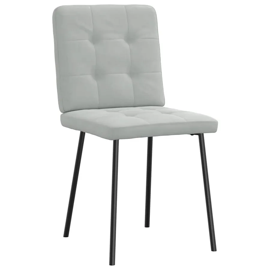 Chaises à manger lot de 6 gris clair velours - 3