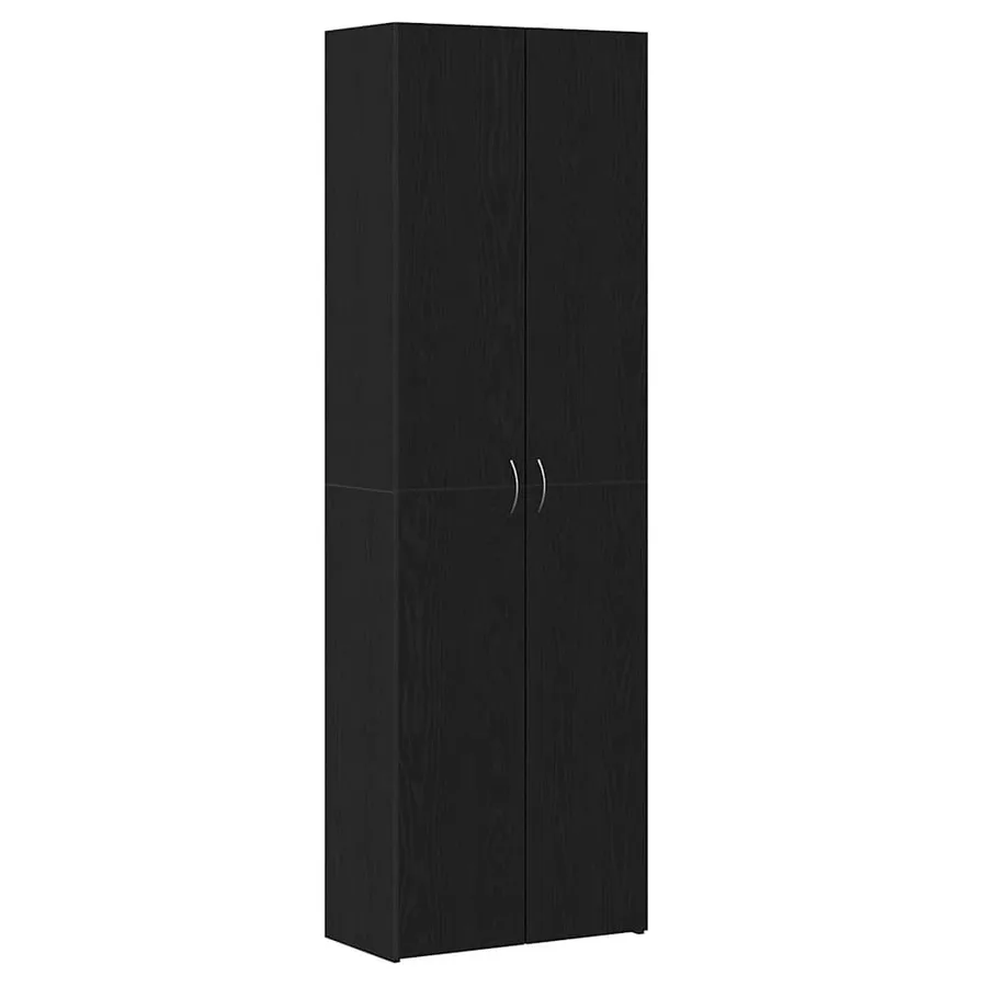 Cabinet de Bureau Chêne noir 60 x 32 x 190 cm Bois d'ingénierie - 2