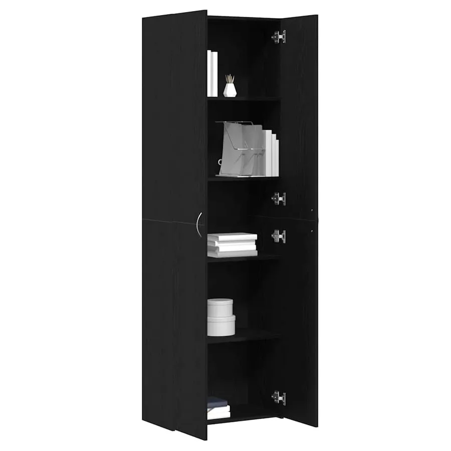 Cabinet de Bureau Chêne noir 60 x 32 x 190 cm Bois d'ingénierie - 3