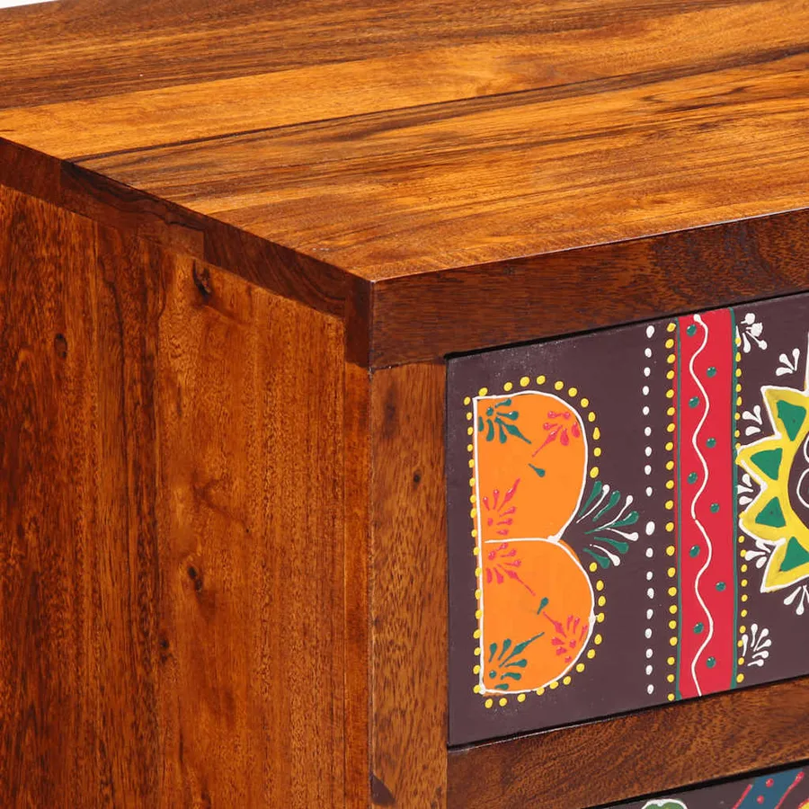 Table de chevet 40x40x60 cm bois d'acacia massif - 5