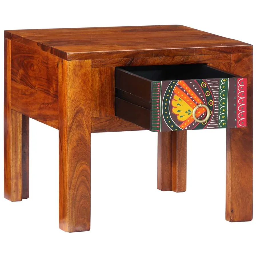Table de chevet 40x40x36 cm bois d'acacia massif - 12