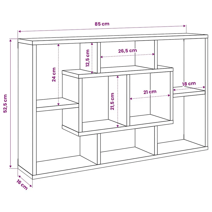 Étagère murale vieux bois 85x16x52,5 cm bois d'ingénierie - 10