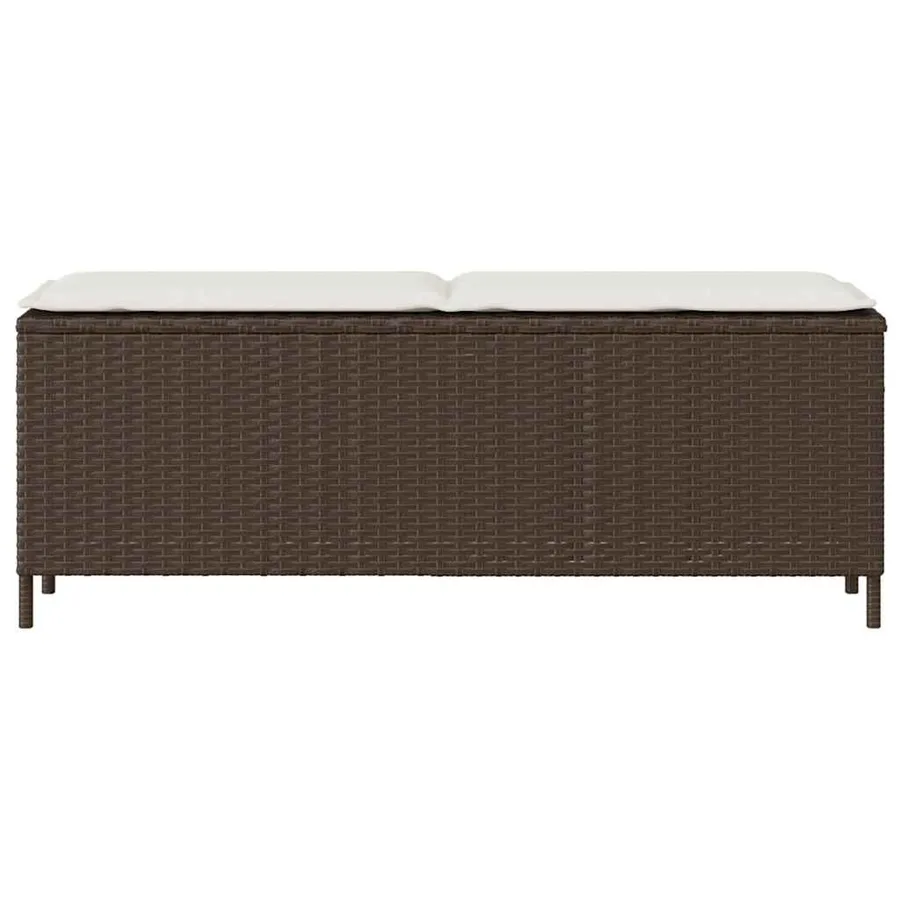 Banc de jardin avec coussin marron 110x30x40,5cm résine tressée - 4