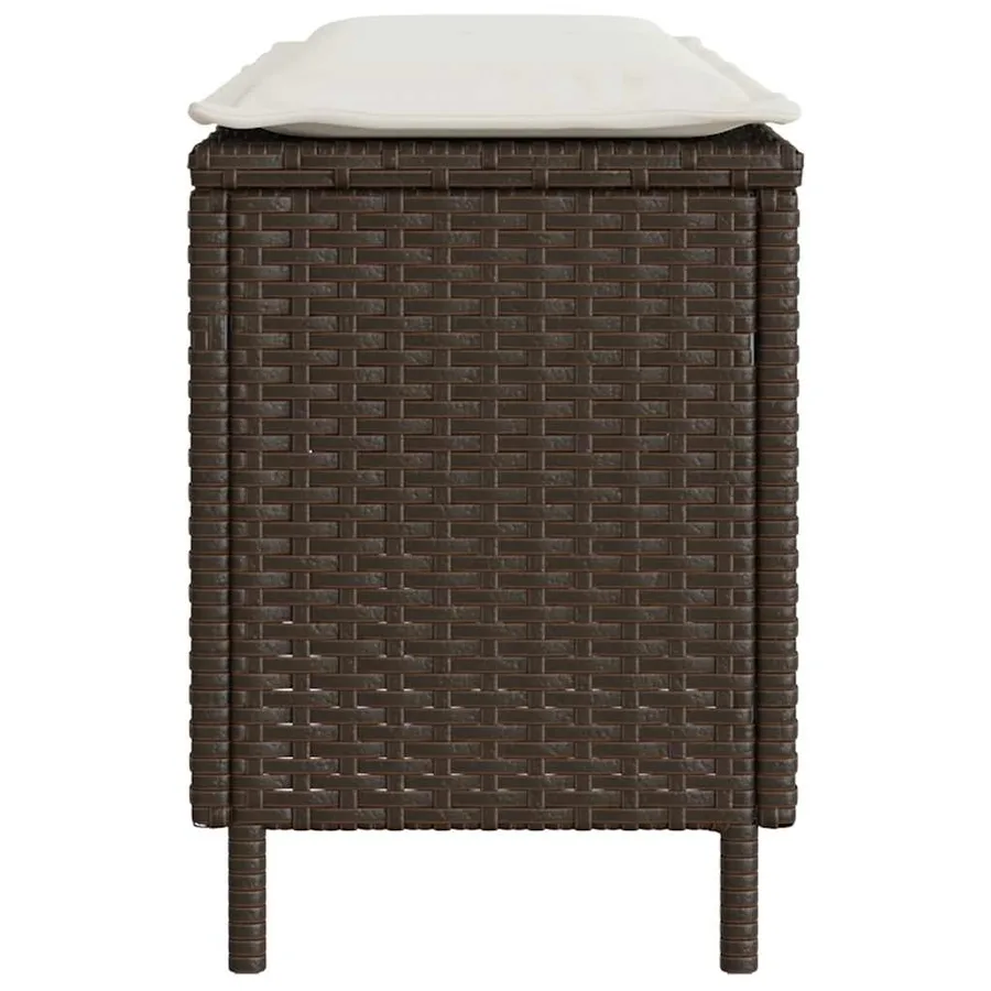 Banc de jardin avec coussin marron 110x30x40,5cm résine tressée - 5