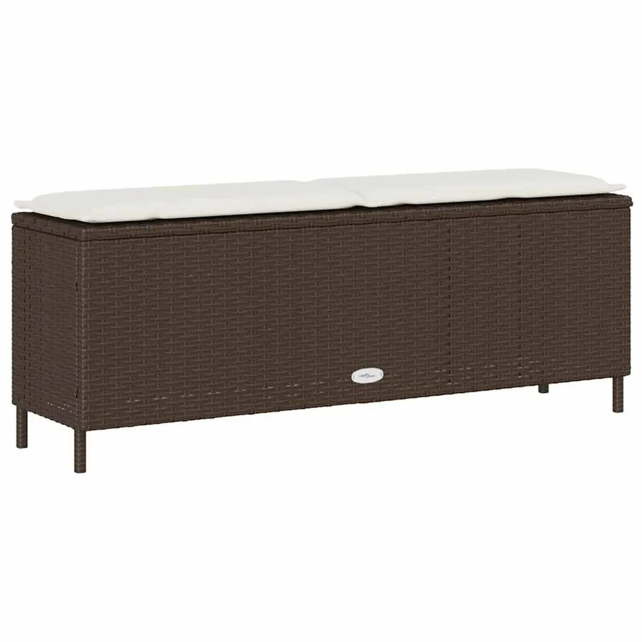 Banc de jardin avec coussin marron 110x30x40,5cm résine tressée - 6