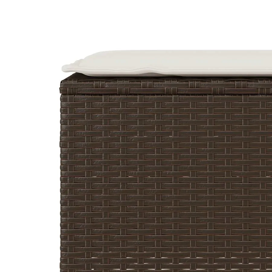 Banc de jardin avec coussin marron 110x30x40,5cm résine tressée - 7