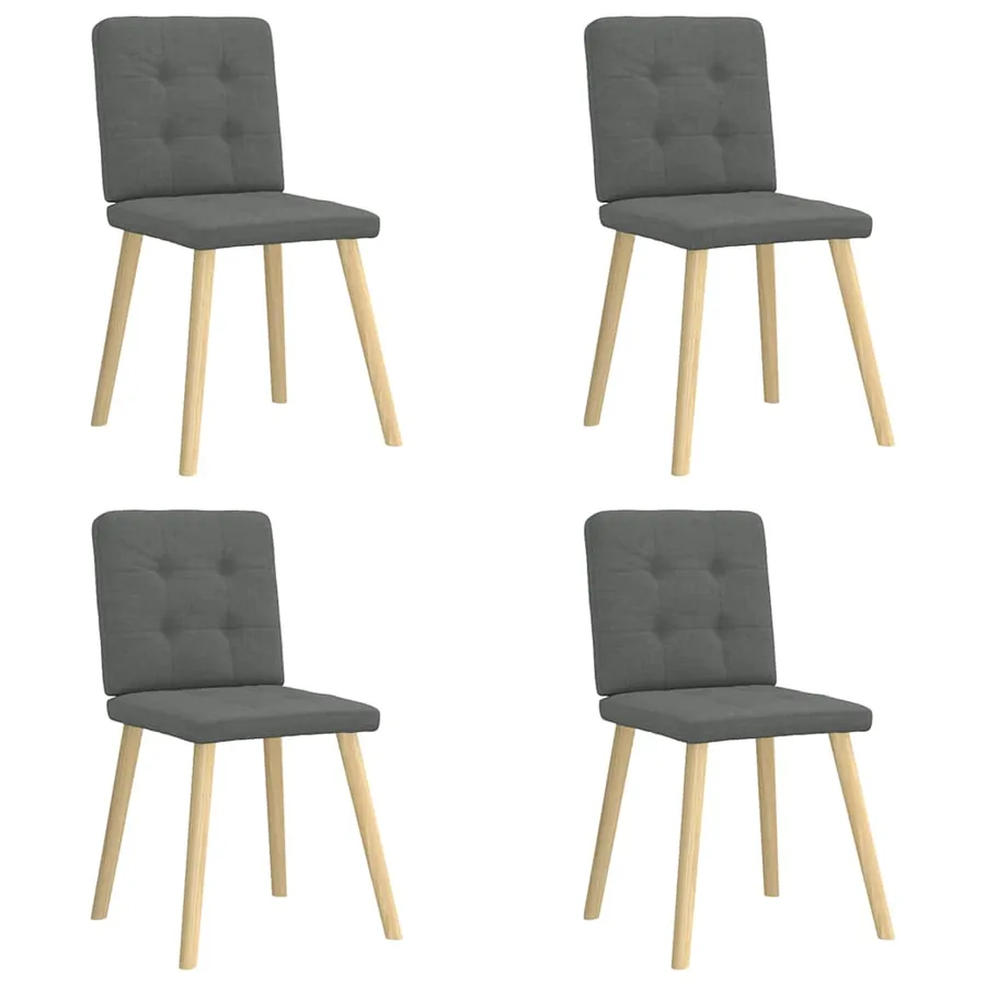 Chaises à manger lot de 4 gris foncé tissu